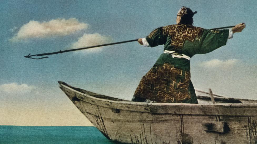 Vintage ethnographic postcard of ainu robe (Copyright: Textiles of Japan: The Thomas Murray Collection at The Minneapolis Institute of Art) Vintage ethnographic postcard of ainu robe (Copyright: Textiles of Japan: The Thomas Murray Collection at The Minneapolis Institute of Art)
