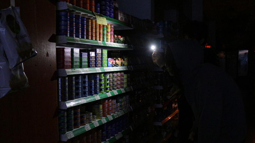 Blackout in supermarket, Buenos Aires Blackout in supermarket, Buenos Aires
