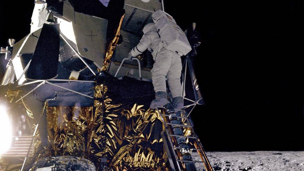 Alan Bean on lander steps (Credit: Nasa) Alan Bean on lander steps (Credit: Nasa)