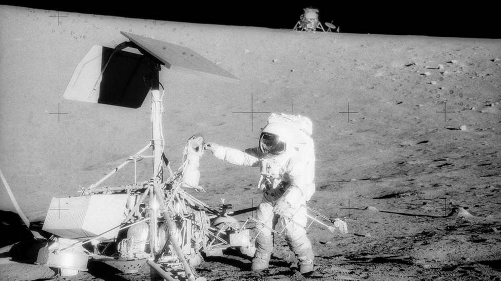 Apollo 12 astronaut on surface (Credit: Nasa) Apollo 12 astronaut on surface (Credit: Nasa)