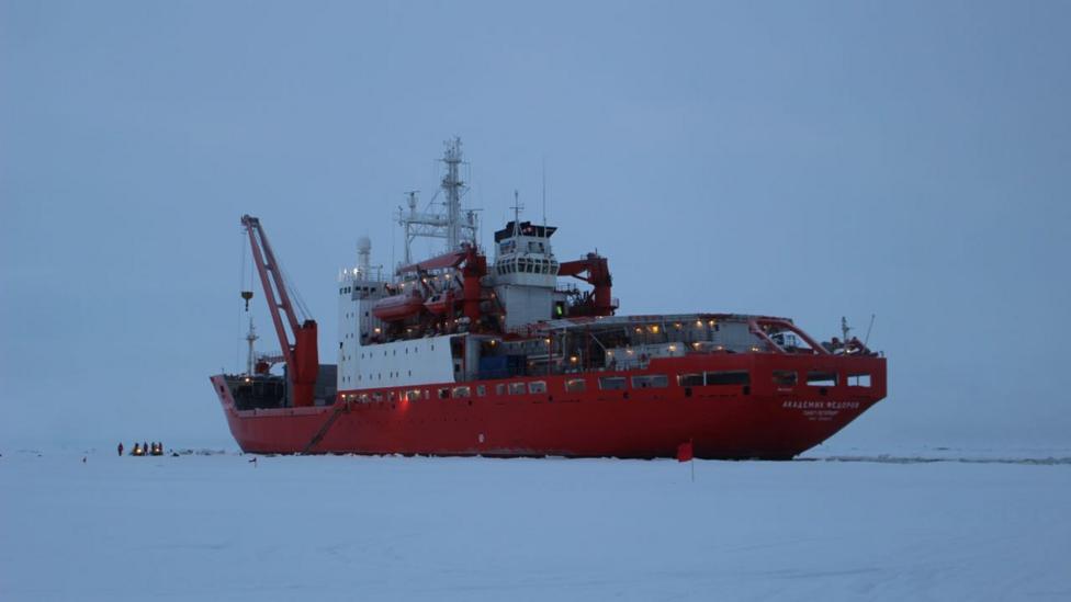 Russian supply ship Akademik Fedorov, in the ice (Credit: Martha Henriques) Russian supply ship Akademik Fedorov, in the ice (Credit: Martha Henriques)