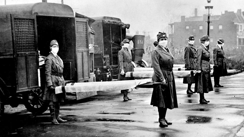 The 1918 influenza epidemic killed some 50 to 100 million people around the world, including here in St Louis, Missouri (Credit: Getty Images)