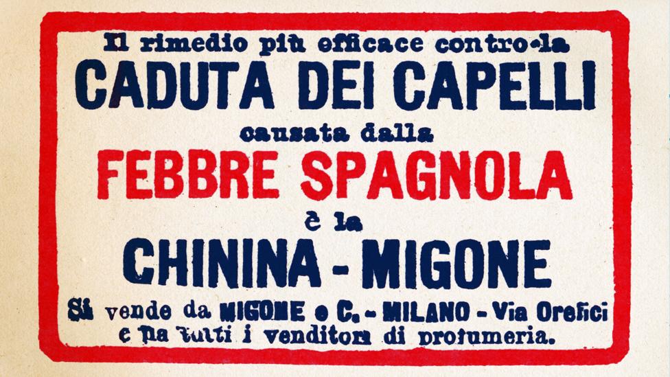 An Italian advert for a remedy during the 1918 flu pandemic (Credit: Getty Images)