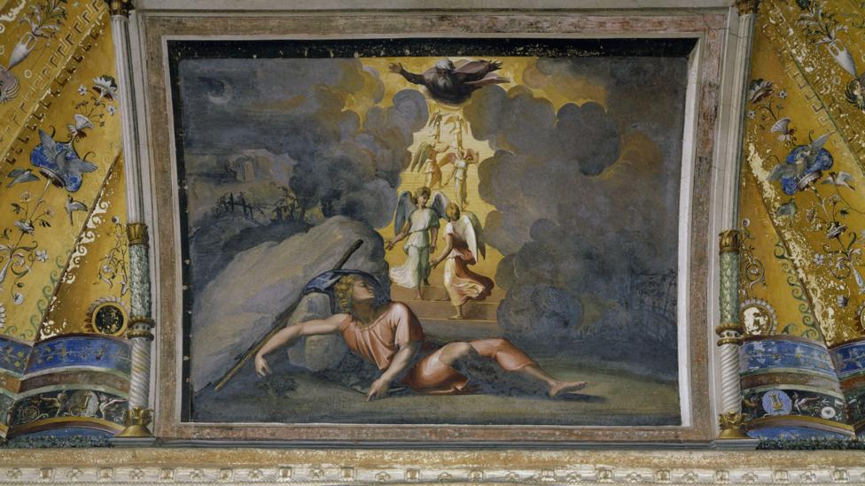 Renaissance artists favoured biblical stories such as Jacob’s Dream, painted for a ceiling in the Vatican’s Palazzo Apostolico by Raphael in 1518