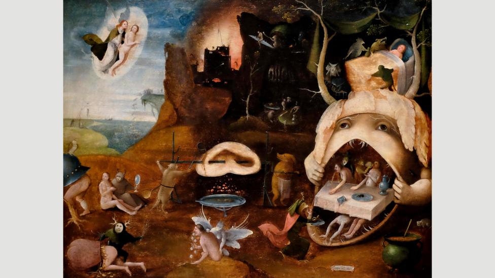 Grotesque depictions of heaven and hell were painted by Bosch and his followers – one of whom created The Vision of Tundale (c 1520-30)