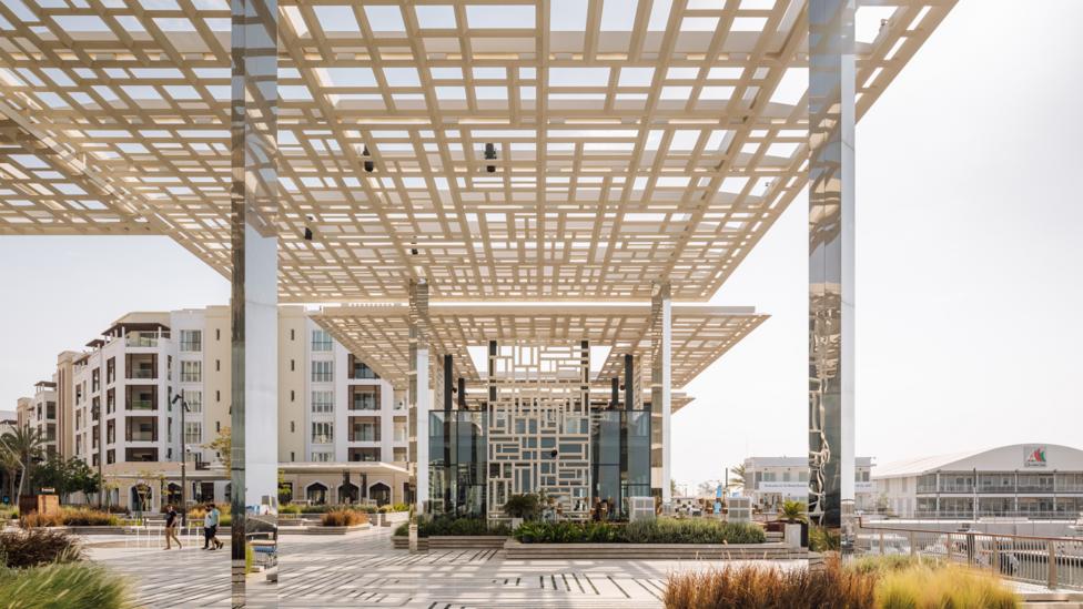 The Marsa Plaza was designed by London-based architects Acme, and features latticework and stone canopies (Credit: Francisco Noguera)